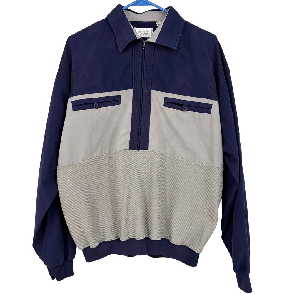 The Men's Store at Sears Vintage Men's 1/2 Zip Long Sleeve Collared Shirt Size L